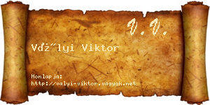Vályi Viktor névjegykártya